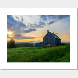 Barn and Sunset Serenade V2 Posters and Art